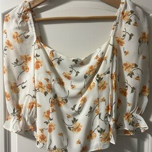 Reformation Orange Floral Blouse
